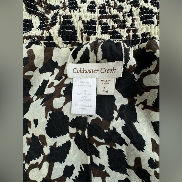 Coldwater Creek Reversible Shirred Elastic Waist Flowy Skirt Small 4-6 - Picture 3 of 8